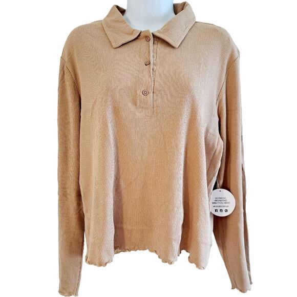 Full Circle Tops - Full Circle Ribbed Long Sleeve Top